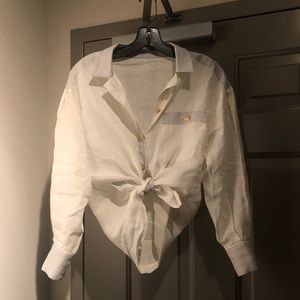 Vintage CHANEL gold button front collared shirt